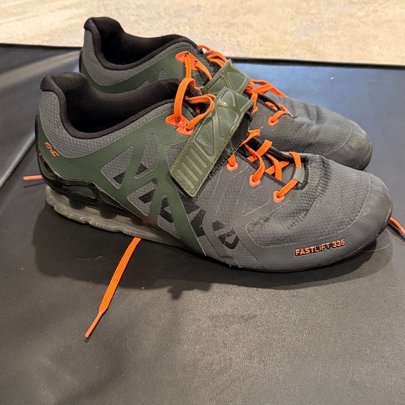Inov-8 FASTLIFT 335 (Men): Elevate Performance in Thyme/Black/Orange size 10.5 - Picture 1 of 9